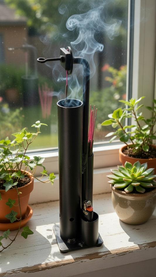 Slim -vertical stick incense burner no mess all welded steel